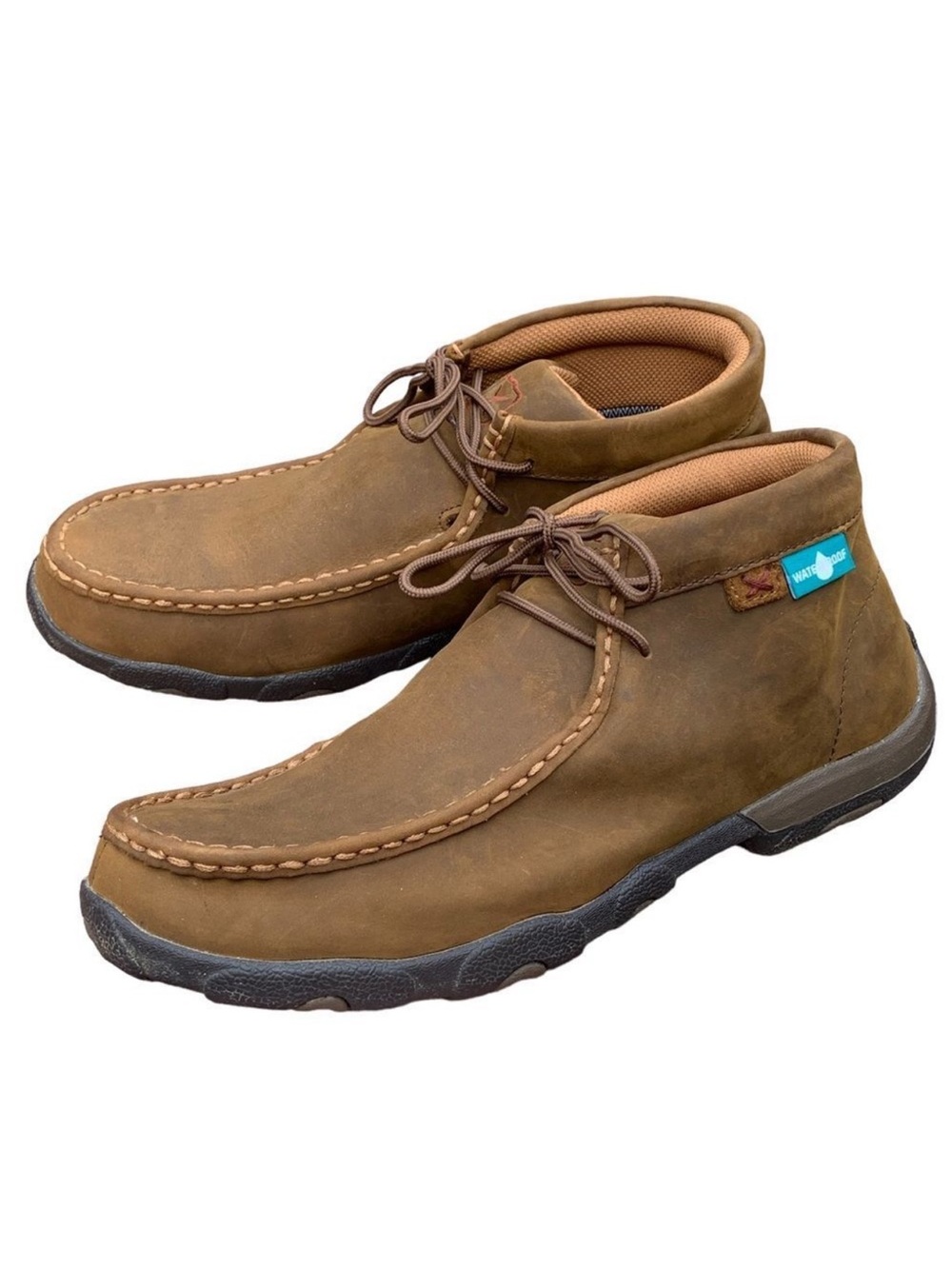 Men's Twisted X Suede Leather Work Driving Chukka Moccasin Boots